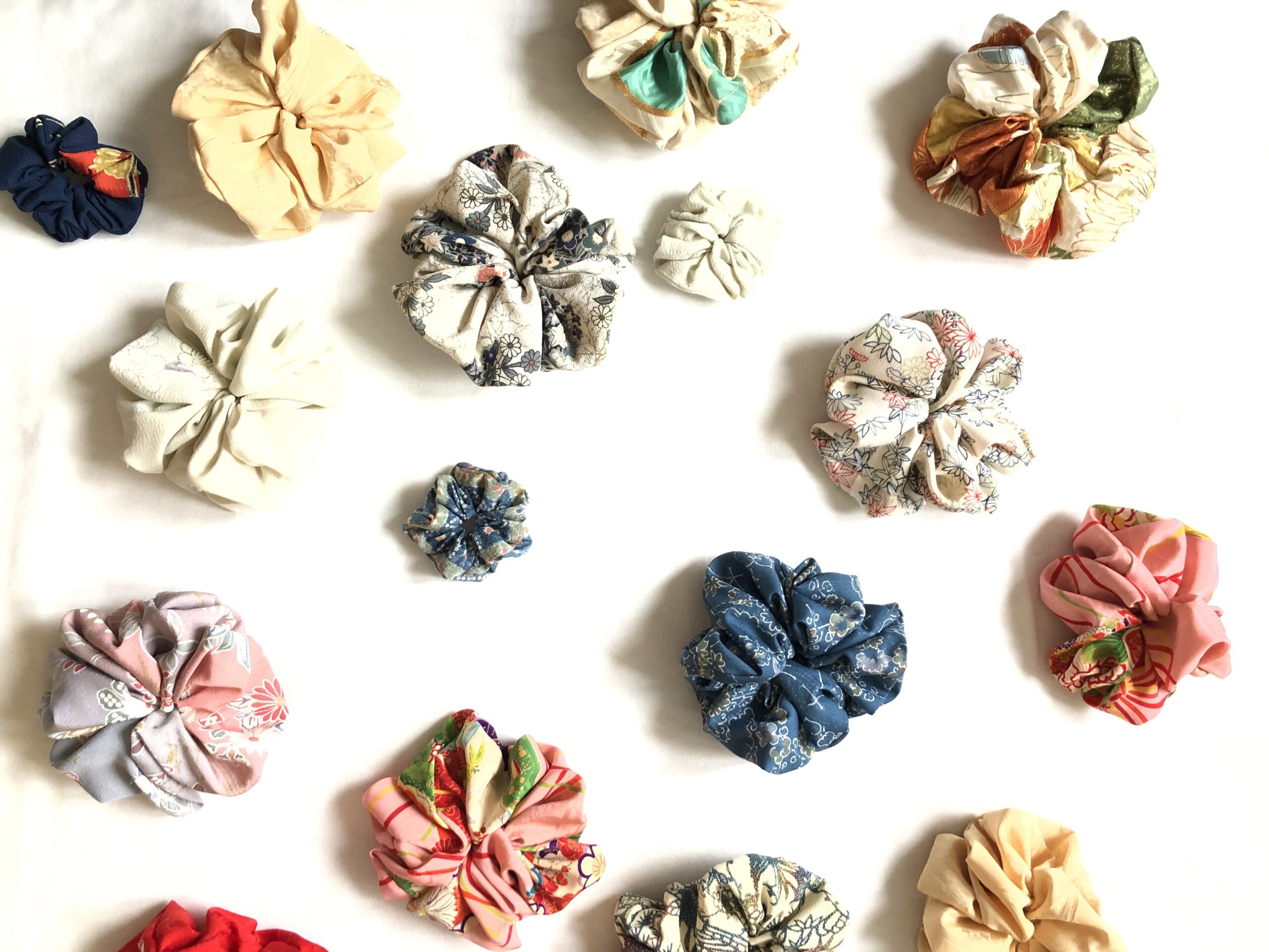 Upcycled Kimono XXL Scrunchies: A Stylish Hair Revolution